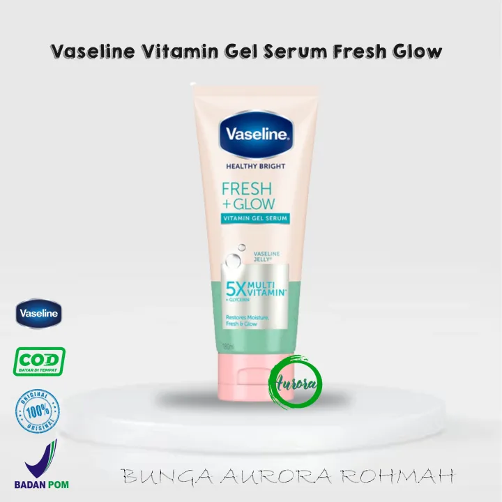 Vaseline Vitamin Gel Body Serum Fresh Glow - 180ml (Kulit Cerah Tahan Lama) | Lazada Indonesia