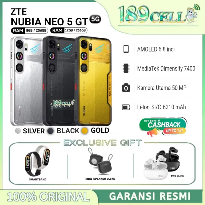 ZTE NUBIA NEO 5 GT 5G RAM 8/256GB 12/256GB | NEO 05GT , Neo5 GT GARANSI RESMI | Lazada Indonesia