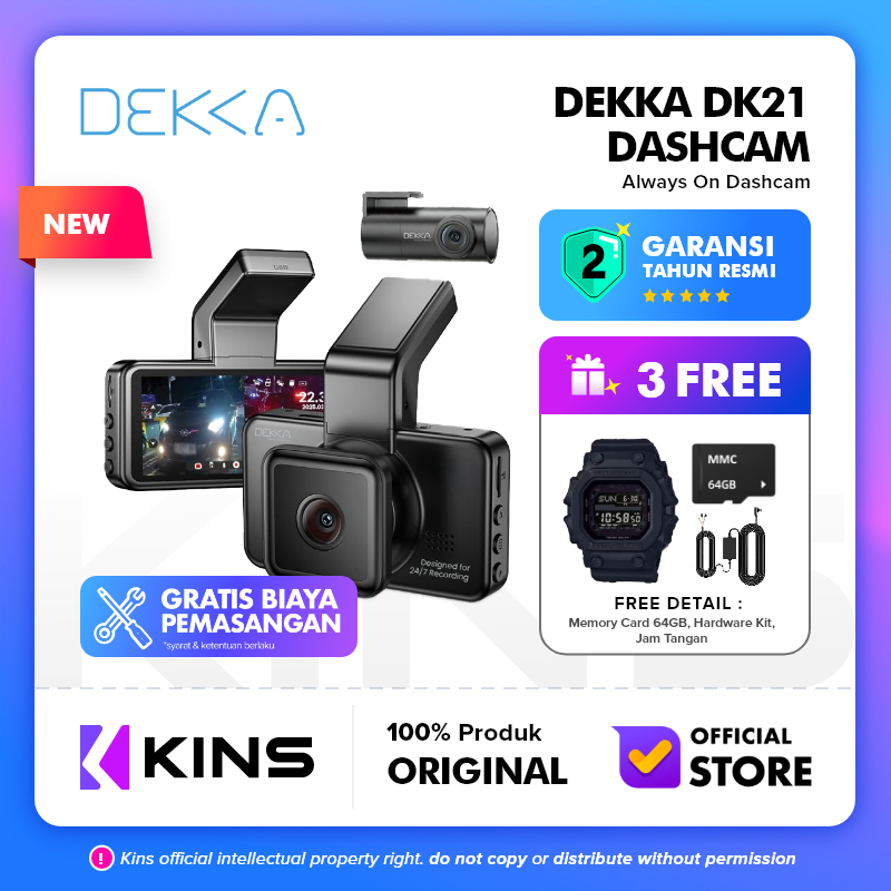 Jual DEKKA DK21 Dashcam Mobil 2K Kamera Depan Belakang ADAS Wifi 6 Alwayss On | Shopee Indonesia