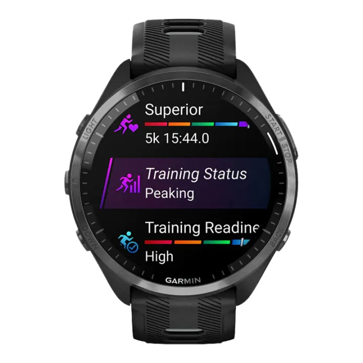 Jam Tangan Pria Garmin Forerunner 965 010-02809-80 Smartwatch Digital Dial Black Silicone Strap