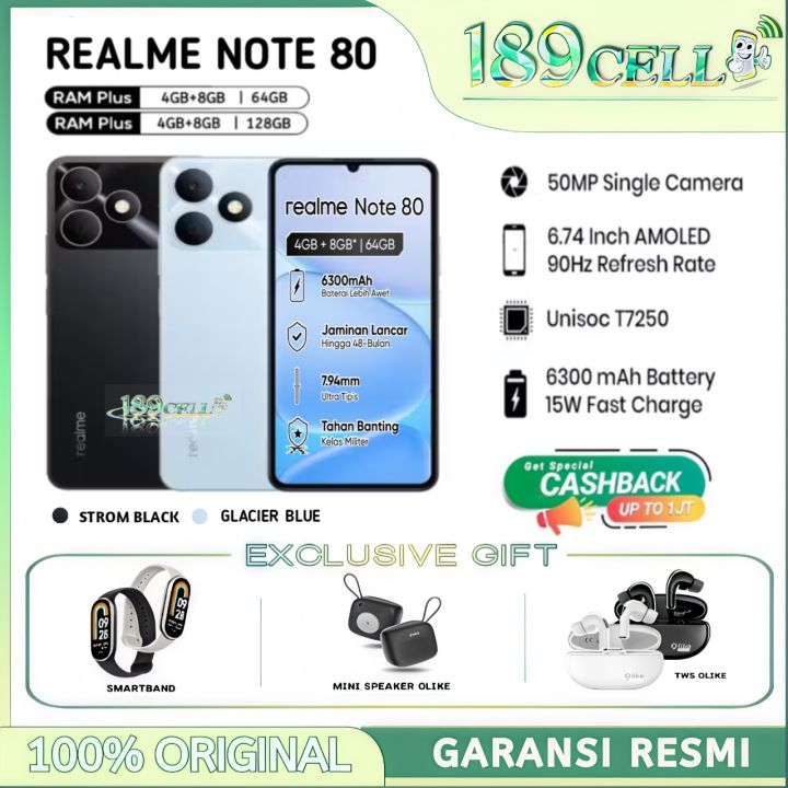 REALME NOTE 80 RAM 4/64GB 4/128 GB | REALME NOTE80 RAM 4/64 GB 4/128 GB GARANSI RESMI | Lazada Indonesia