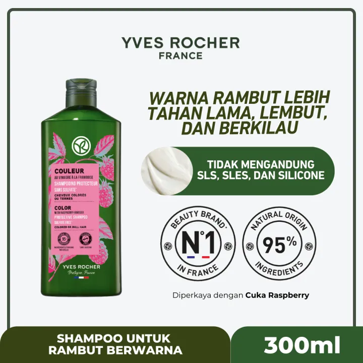 Yves Rocher Shine Protective Shampoo 300 ml - Sampo Anti Kusam | Shampo Rambut Diwarnai | Lazada Indonesia