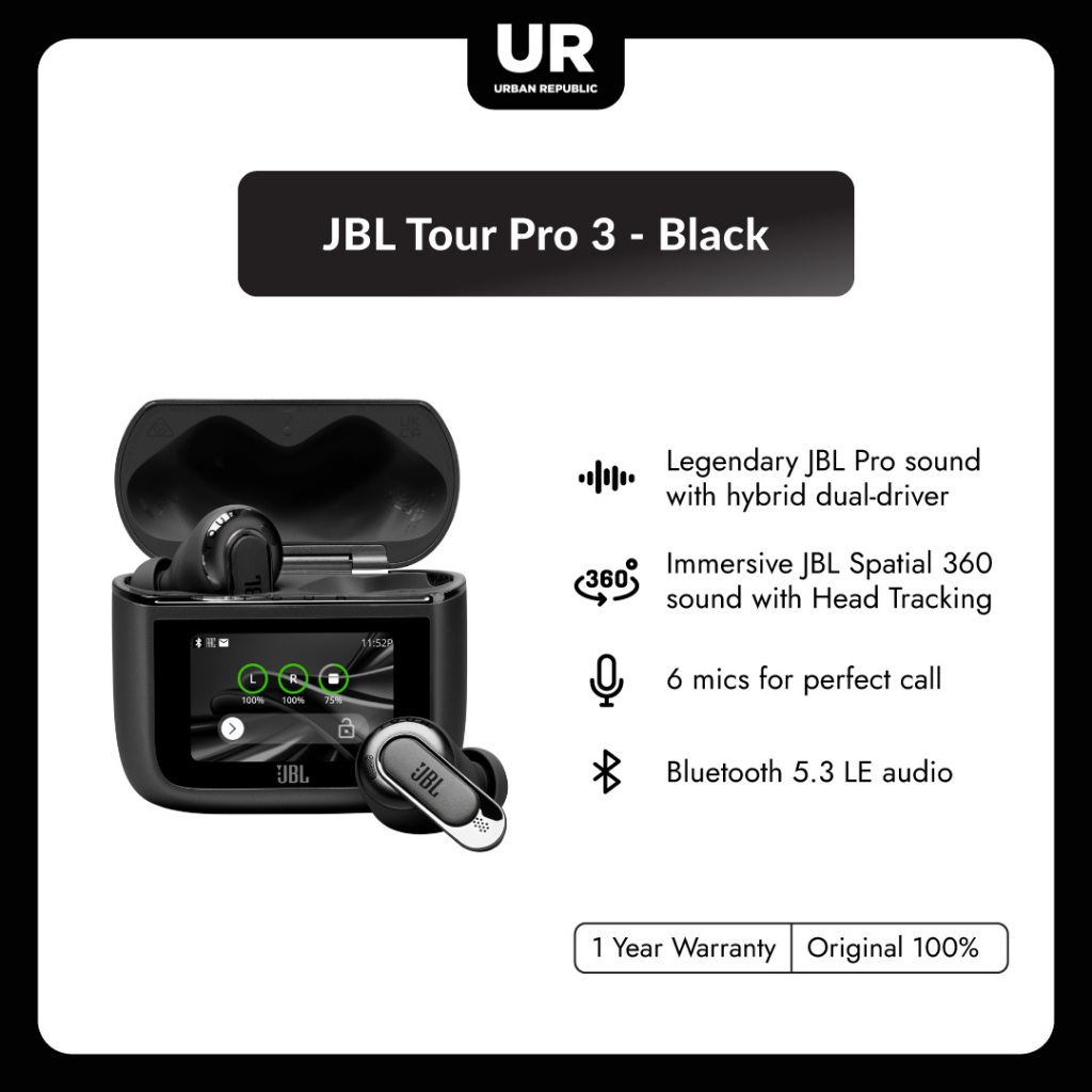 Jual JBL Tour Pro 3 Earbuds - Black | Shopee Indonesia