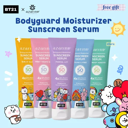 AZARINE x BT21 Body Guard Moisturizer Sunscreen Serum 100ml SPF 50 PA++++ | Sunblock Sun Screen Body Lotion