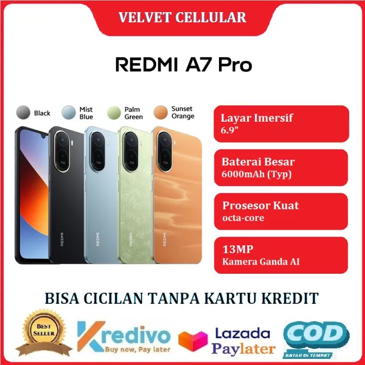 Xiaomi Redmi A7 Pro 4GB/128GB - Layar imersif 6.9 inch Baterai 6000mAh (Typ) - Bisa Cicilan Tanpa Kartu Kredit - HP Murah - Garansi Resmi ( Kredivo Pay Later Bisa COD Original )