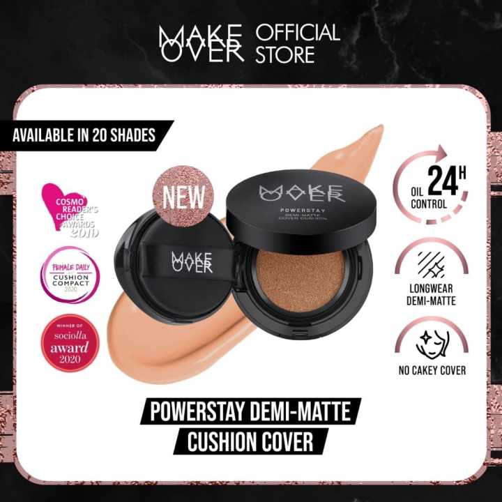 MAKE OVER Powerstay Demi-Matte Cover Cushion 15 g - Cushion for Normal to Oily Skin