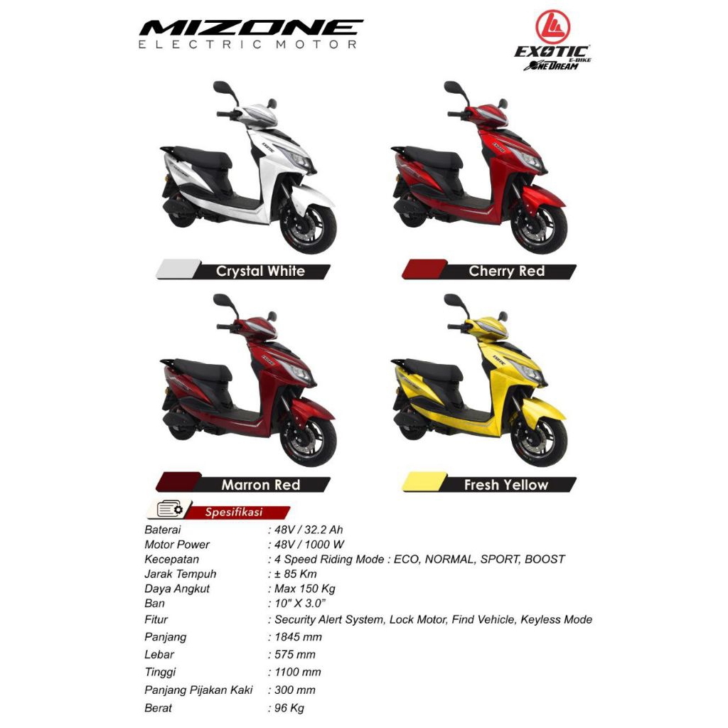 Jual MOTOR LISTRIK EXOTIC MIZONE | Shopee Indonesia