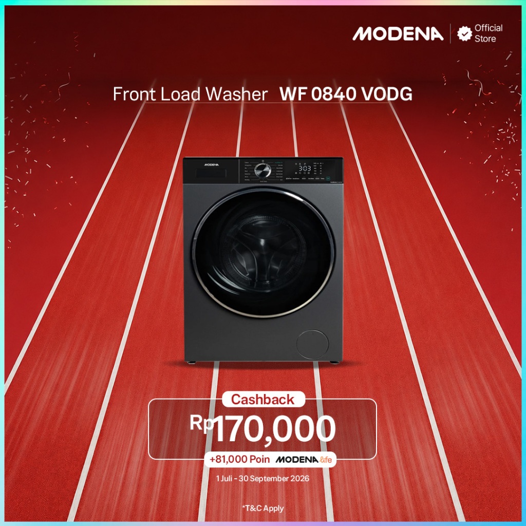 Jual MODENA Front Load Washer 8kg/10kg EcoMotion Inverter - WF 0840 VODG (8kg) / WF 1040 VODG (10kg) | Shopee Indonesia
