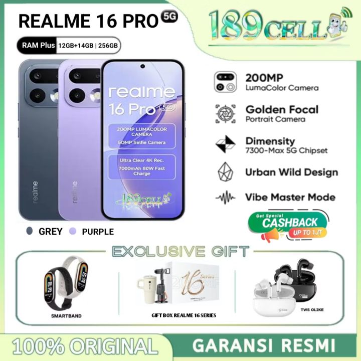 REALME 16 PRO 5G 12/256 GB | REALME16 PRO 5G 12/256GB GARANSI RESMI | Lazada Indonesia