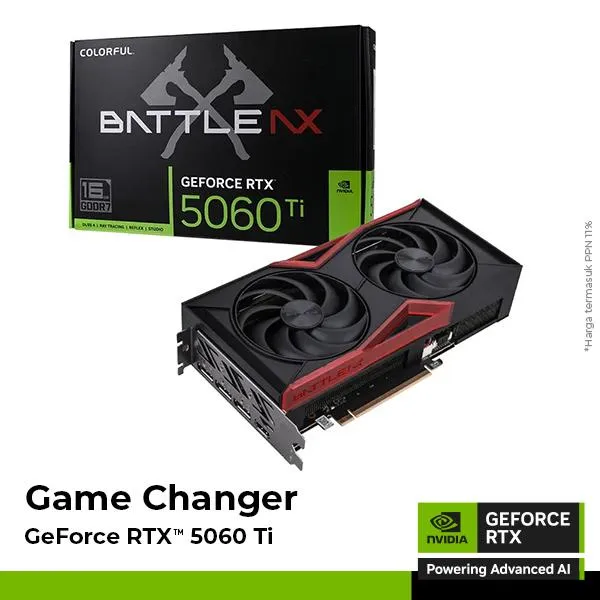 VGA Card Colorful GeForce RTX 5060 Ti Battle AX DUO 16GB-V - 16GB GDDR7 (Colorful GeForce RTX 5060 Ti NB DUO 16GB-V) | Lazada Indonesia