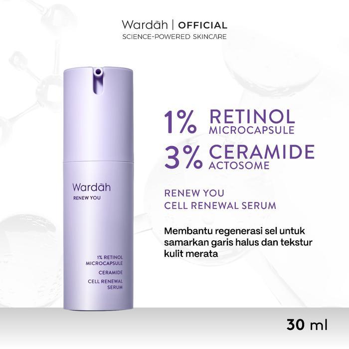 Original Wardah Renew You 1% Retinol Microcapsule Ceramide Cell Renewal Serum - Double Encapsulated,