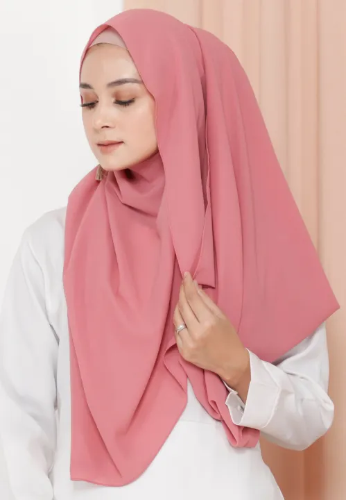 Hijab Ellysha VALIA EXCLUSIVE GEORGETTE ITALIANO SHAWL PINK | Lazada Indonesia