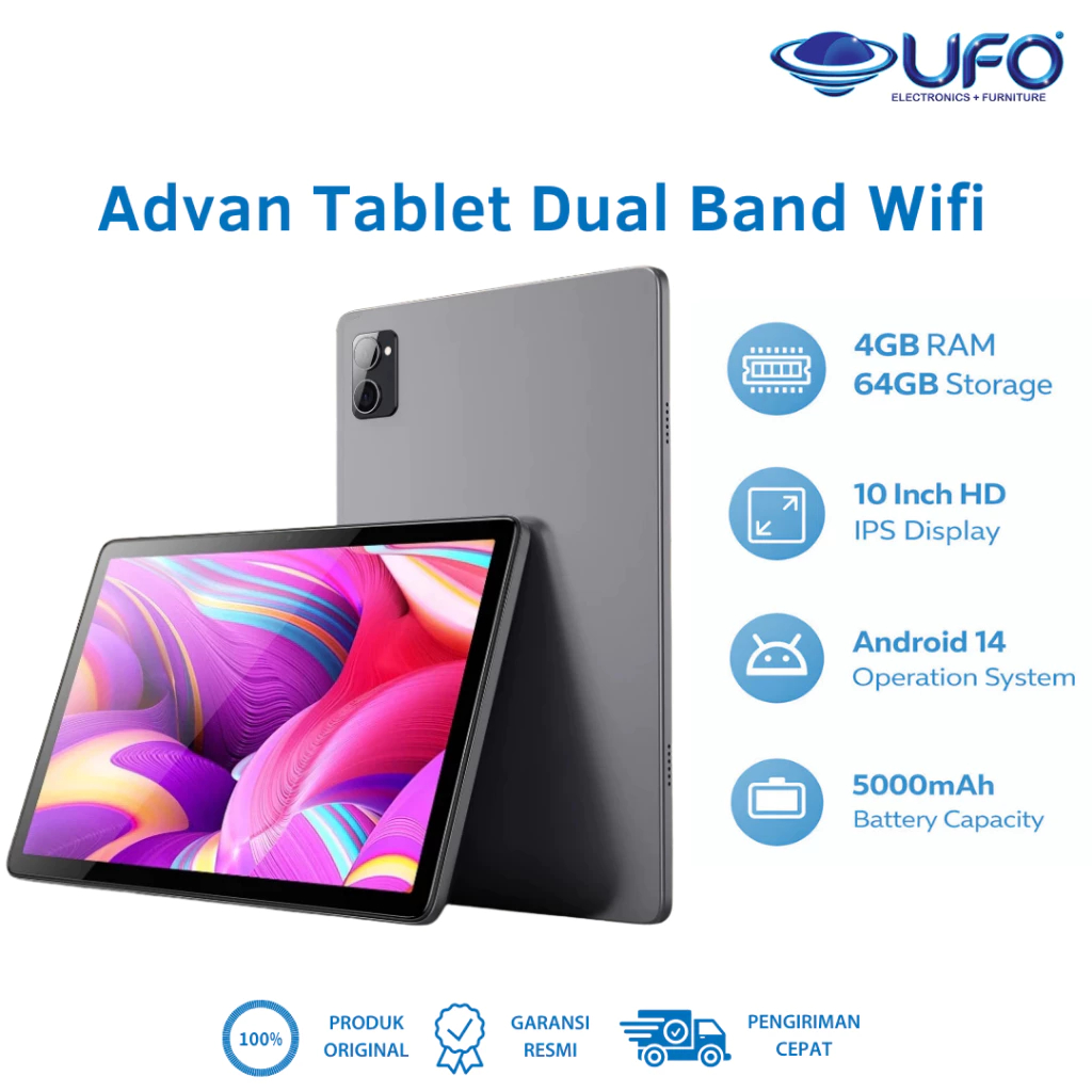 Advan Tab A10 4GB/64GB 10.1'' IPS Screen Tablet 5000mAh Andorid 14