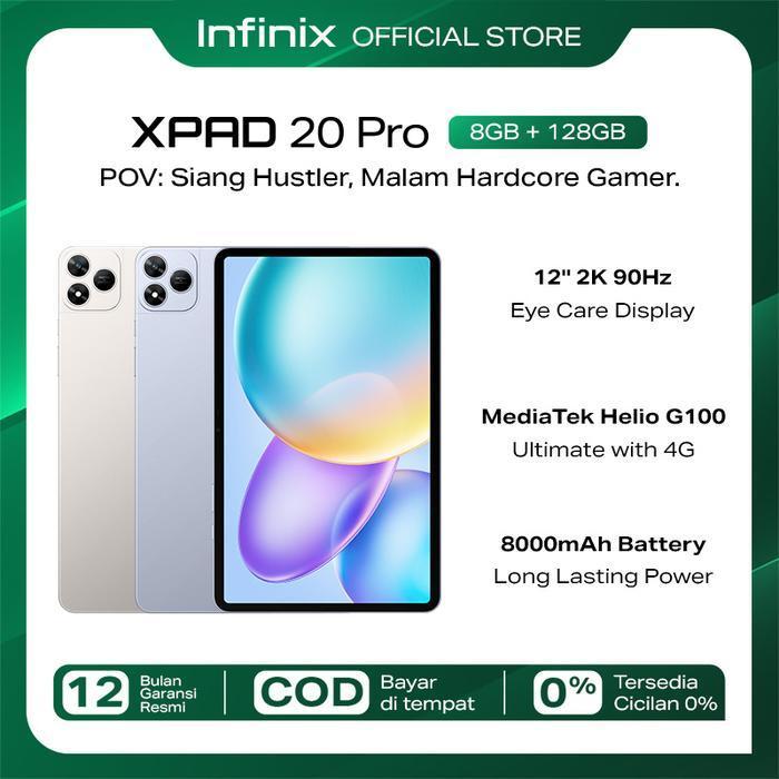 INFINIX XPAD 20 PRO 8/128GB - MEDIATEK G100 ULTIMATE - 12" 2K 90HZ  - 8000 MAH - 4G LTE ORIGINAL DAN TERPERCAYA