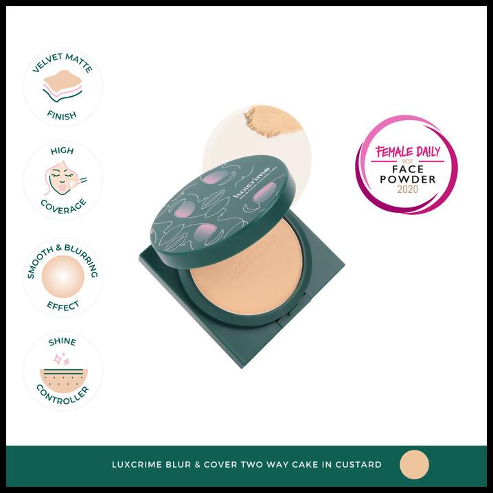 Luxcrime Blur & Cover Two Way Cake In Custard Termurah