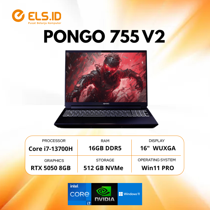Jual Axioo Pongo 755 V2 Intel Core i7-13700H 16GB SSD 512GB 16" RTX 5050 W11 | Shopee Indonesia