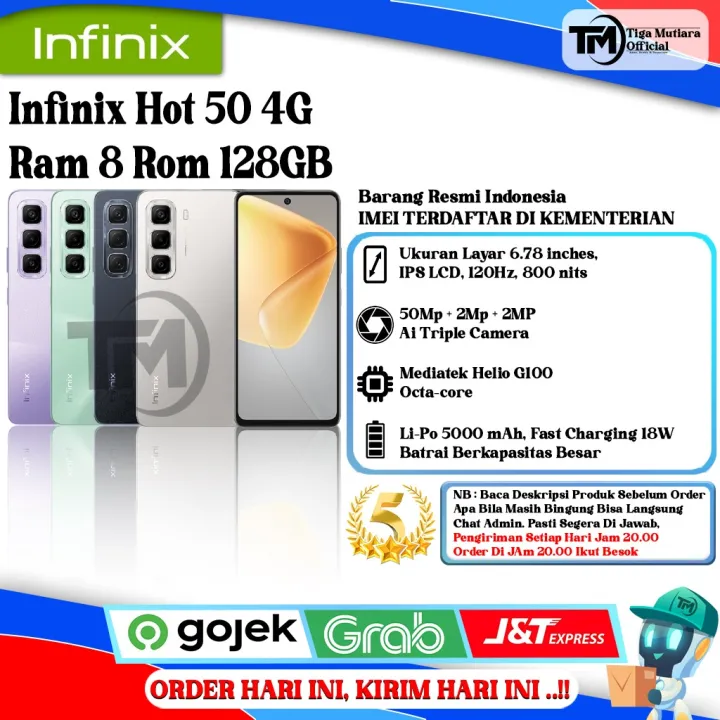 Infinix Hot 50 4G Ram 8 Rom 128GB | Lazada Indonesia