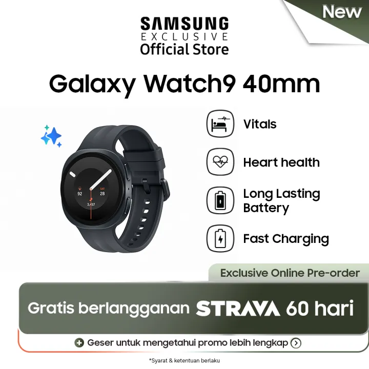 Samsung Galaxy Watch9 40mm - Graphite | Heart Health | Baterai Tahan Lama | Lazada Indonesia