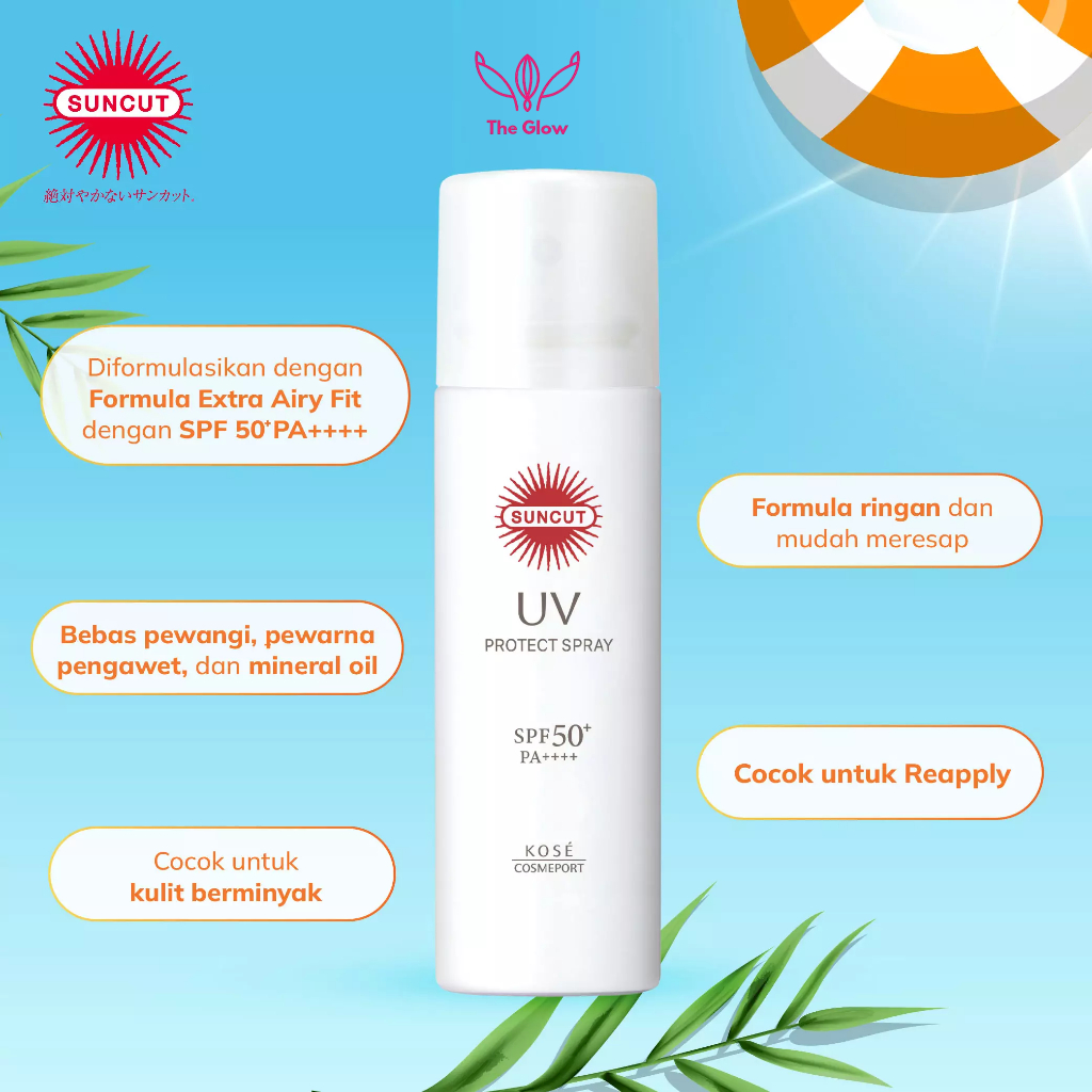 (The Glow) KOSE SUNCUT UV Protect Spray White SPF50+ PA++++ (Sunscreen Spray) - 60gr