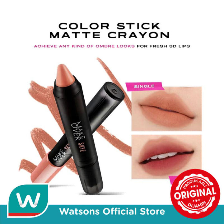 Make Over Color Stick Matte Crayon 105 Skye 2.6 g - Lip Matte - Lipstick Bibir Matte untuk Base Ombre BEST SELLER Somethin Time Less w Maybe Euphoria