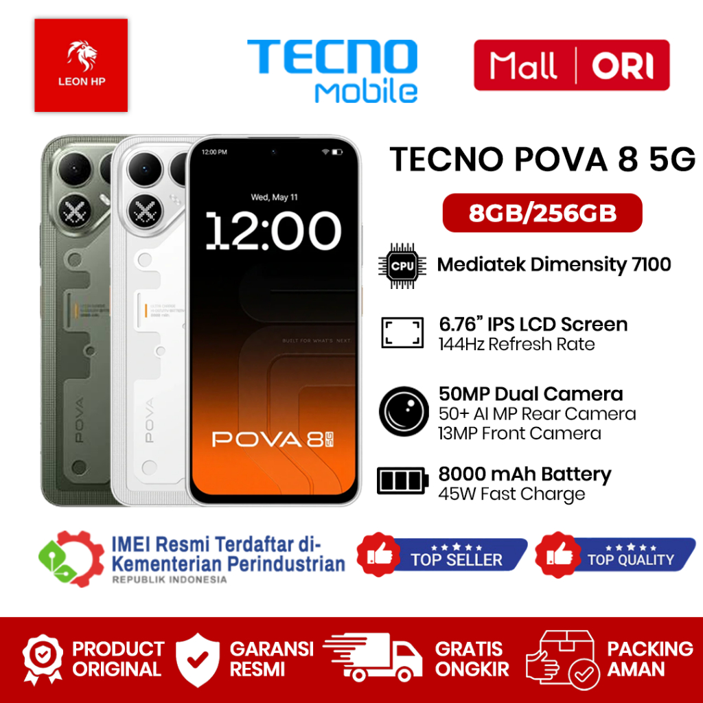 Tecno Pova 8 5G 8GB+256GB - Garansi Resmi 1 Tahun