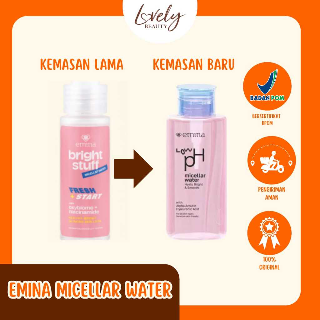 EMINA BRIGHT STUFF MICELLAR WATER - PEMBERSIH WAJAH CERAH GLOWING