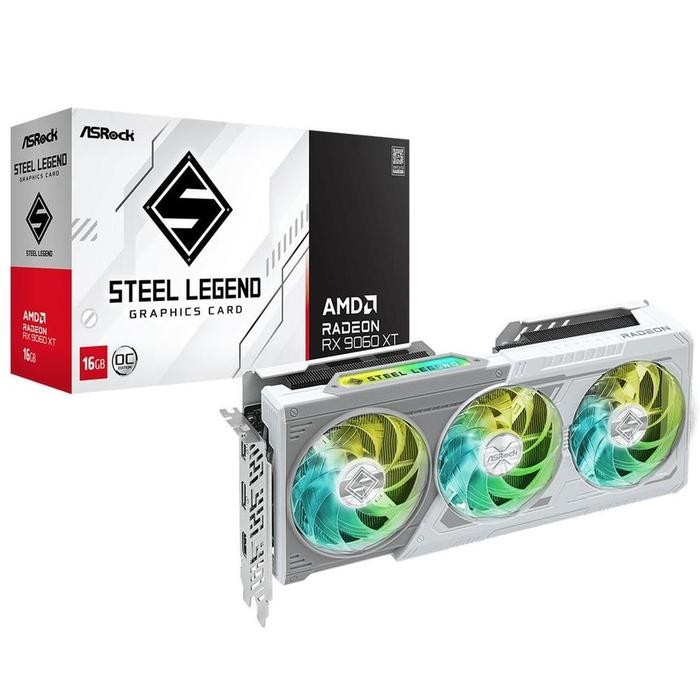 Jual ASROCK AMD RADEON RX 9060 XT / RX 9060XT STEEL LEGEND OC 16GB GDDR6 | Shopee Indonesia