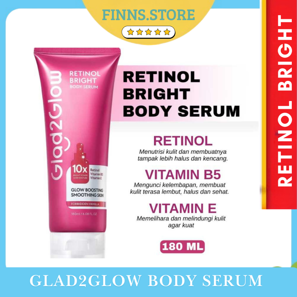 Body Serum Glad2glow Retinol Bright Body Serum Anti Aging 180ml