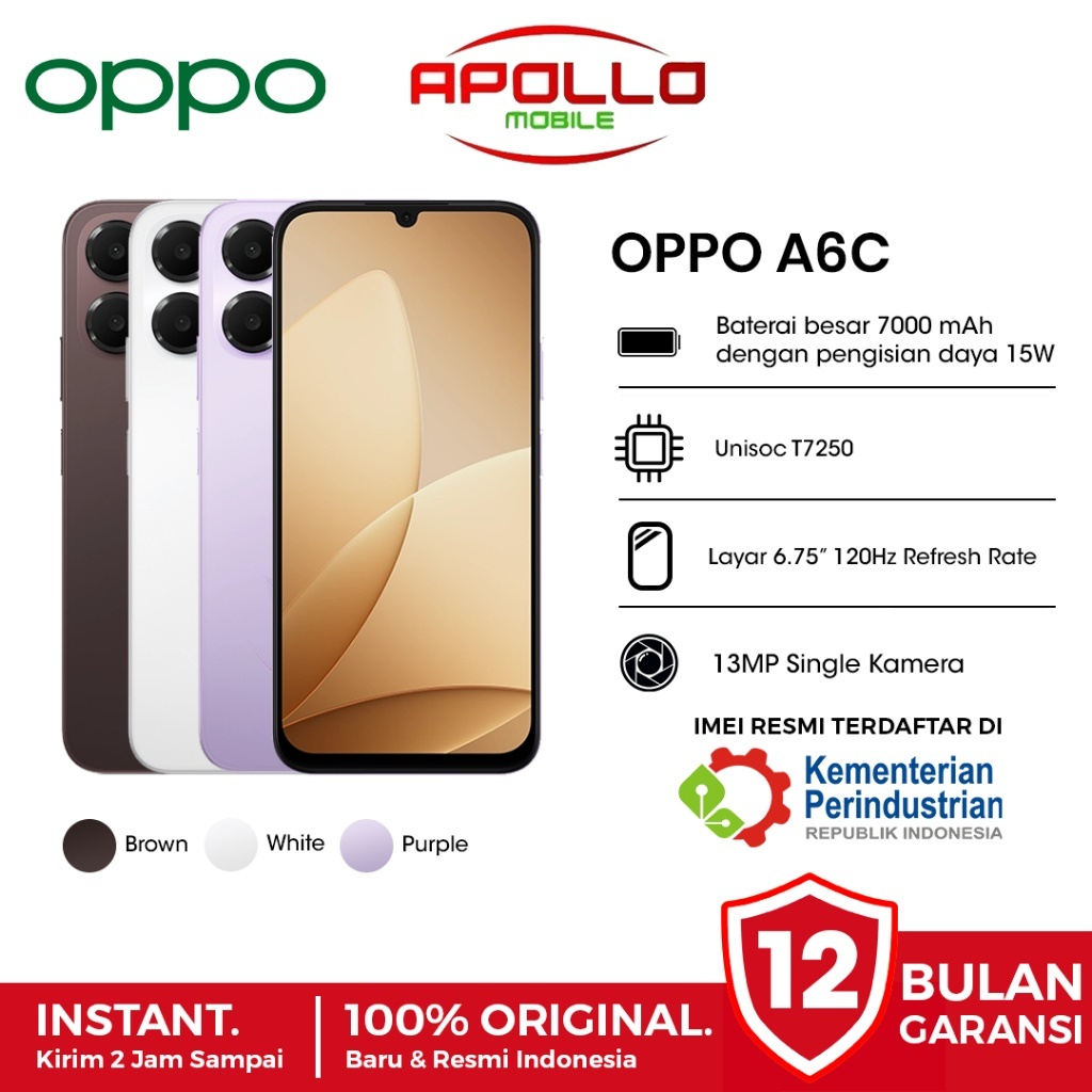OPPO A6C [4GB+128GB] - Garansi Resmi 1 Tahun