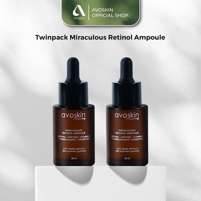 TWINPACK Retinol Ampoule Avoskin Miraculous 30ml - Anti Aging & Samarkan Kerutan (2 pcs)