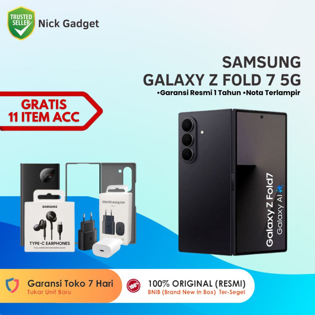 Samsung Galaxy Z Fold 7 5G 12/256GB 12/512GB 16/1TB Garansi Resmi