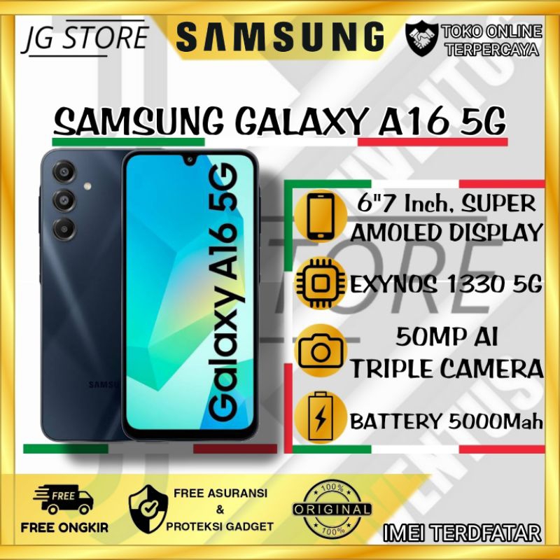 SAMSUNG GALAXY A16 5G ( 8/256GB ) GARANSI RESMI SEIN SAMSUNG 100% ORIGINAL GARANSI RESMI SAMSUNG