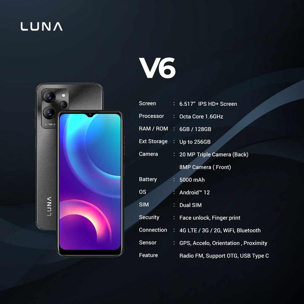 Jual Luna V6 6/128 Ram 6GB Internal 128GB Garansi Resmi | Shopee Indonesia
