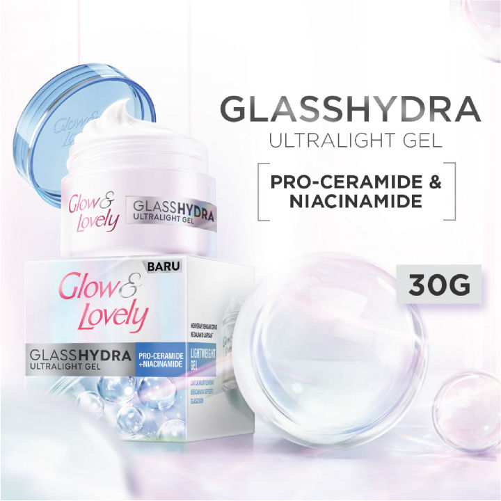 Glow & Lovely Glasshydra Ultralight Gel Cream Hydration Moisturizer 30gr - Krim Pelembab Wajah yang Memperkuat Skin Barrier dan Menjaga Hidrasi Kulit | Lazada Indonesia