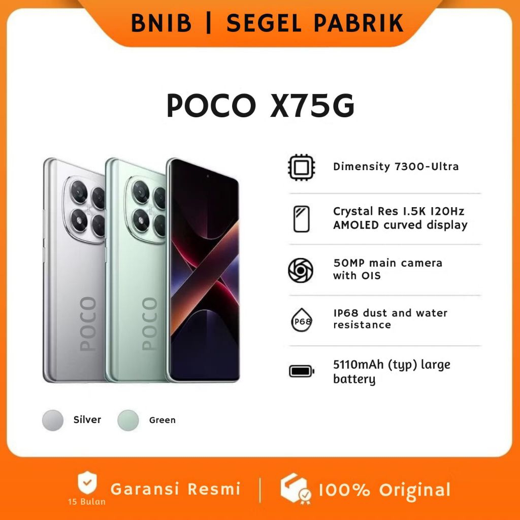 Poco X7 5G 8/256GB & 12/512GB.Baru.BNIB.Segel pabrik.Garansi resmi 15 bulan