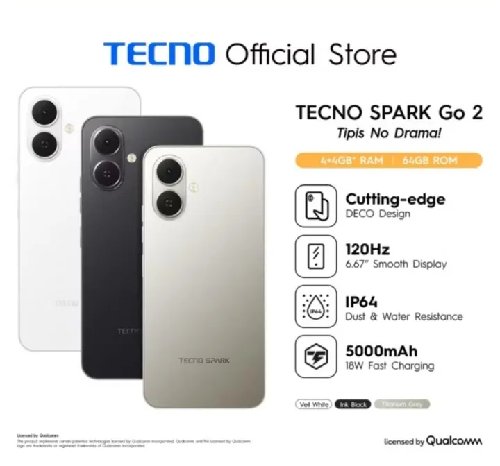 TECNO SPARK GO 2 4GB RAM+64GB ROM GARANSI RESMI | Lazada Indonesia