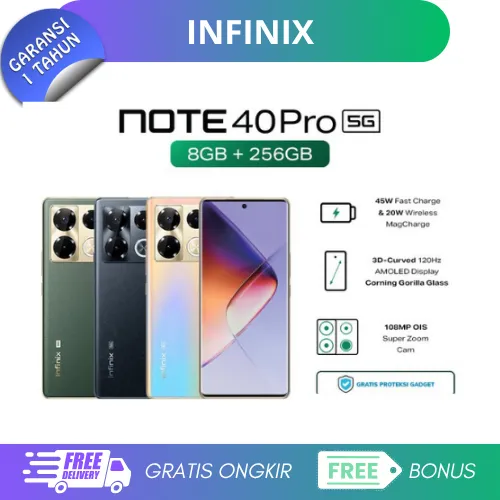 Infinix Note 40 Pro 5G 8/256GB - MediaTek Dimensity 7020 (6nm) - AMOLED | Lazada Indonesia