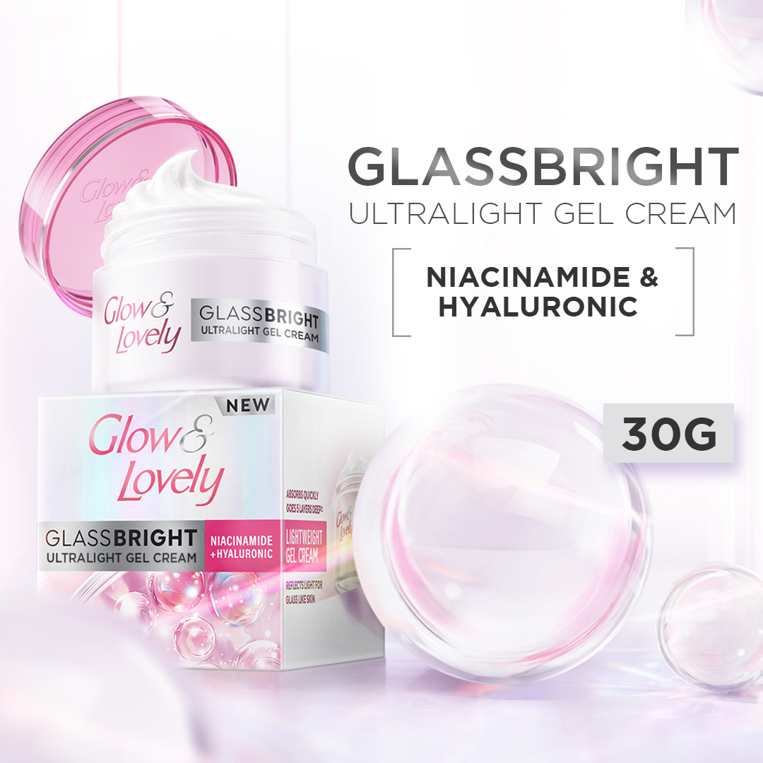 Jual Glow & Lovely Glassbright Ultralight Gel Cream Glass Skin Moisturizer 30gr | Shopee Indonesia