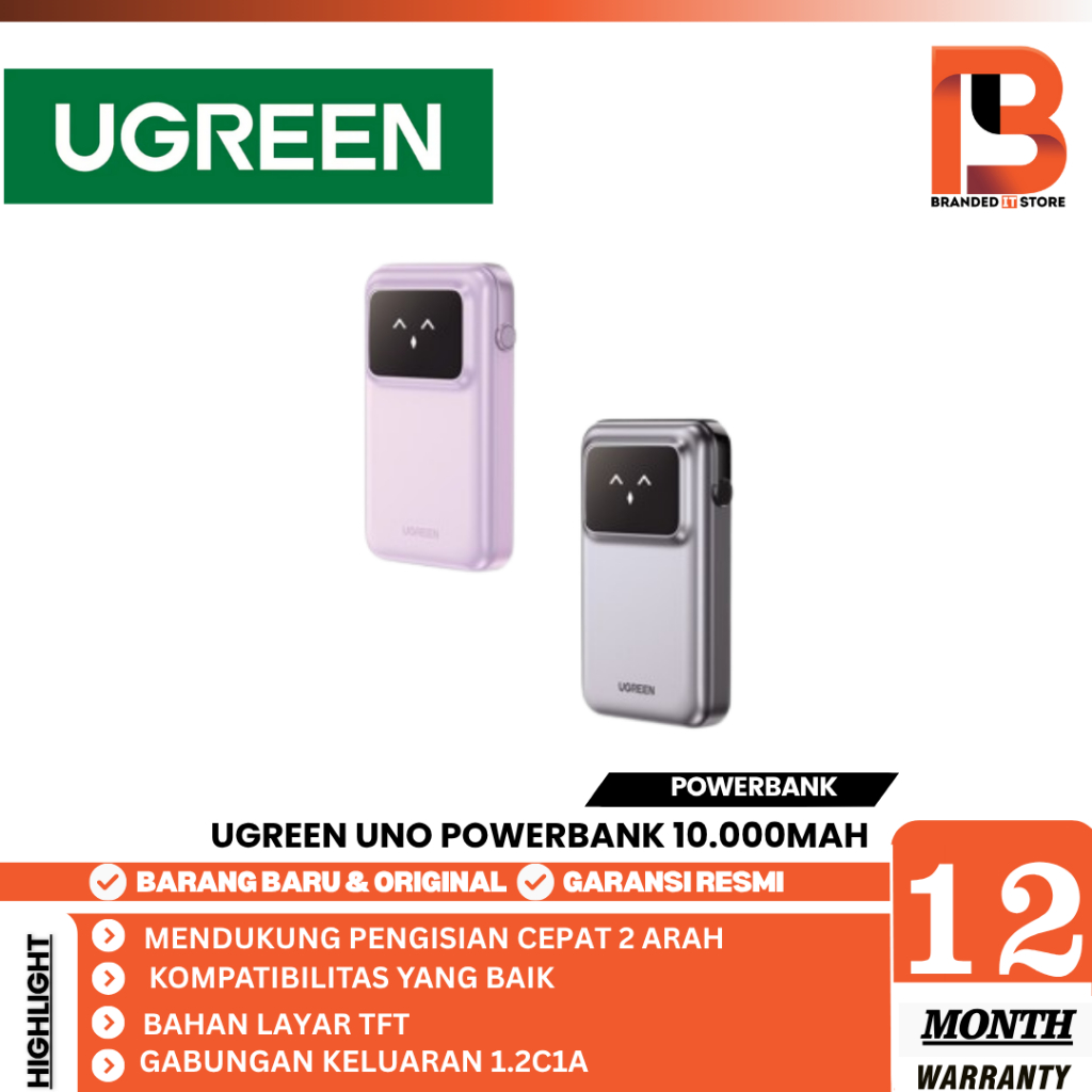 Jual UGREEN UNO POWERBANK 10.000MAH QUICK CHARGING 30W POWER BANK WITH BUILD-IN USB-C 35603B/ 35604B | Shopee Indonesia