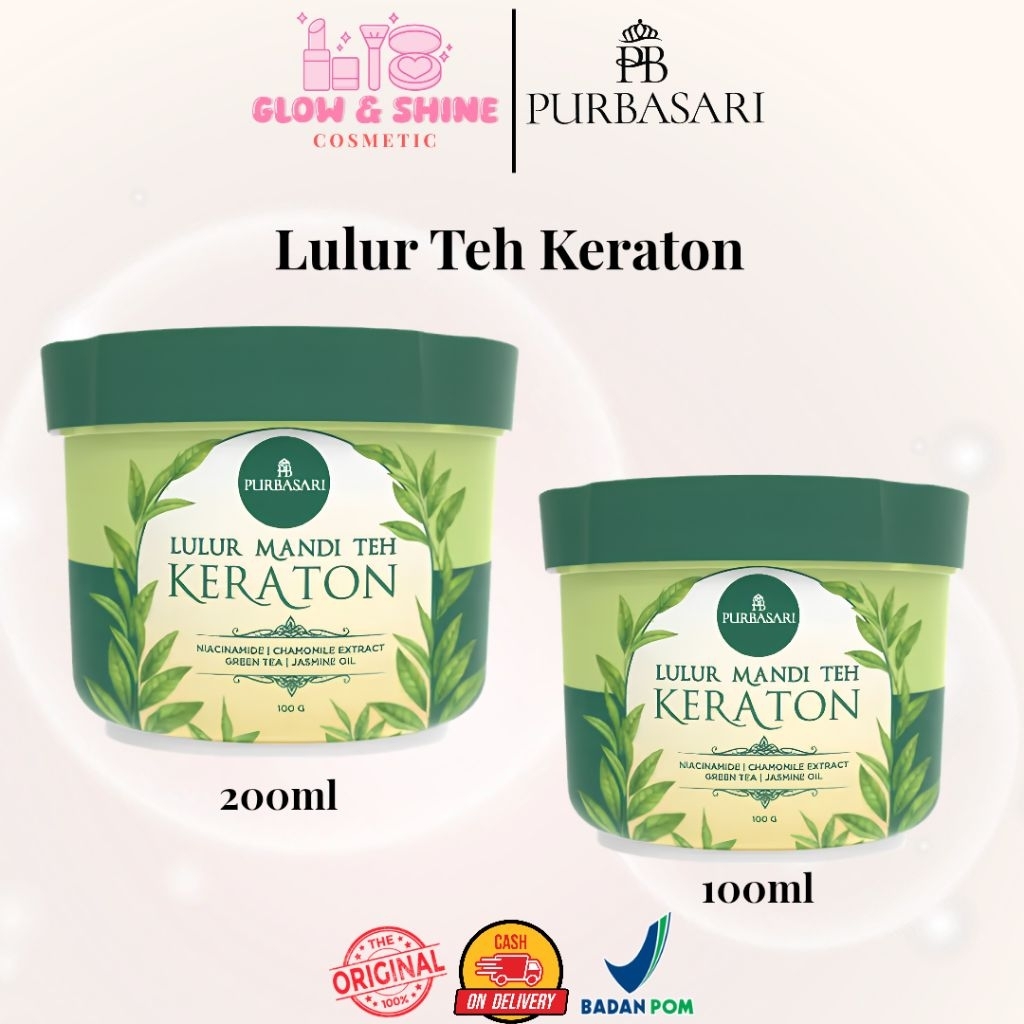Purbasari Lulur Mandi Teh Keraton / Lulur Pemutih Whitening Pencerah / Lulur pelembab kulit / Lulur Badan perontok daki / Menyamarkan flek hitam / Melembabkan / Mencerahkan