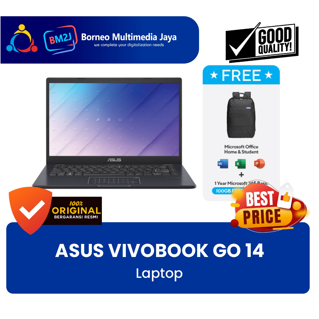 Jual Laptop ASUS Vivobook Go 14 E410KA FHD454M/FHD455M Intel N4500 RAM 8GB SSD 512GB 14inch GARANSI RESMI | Shopee Indonesia