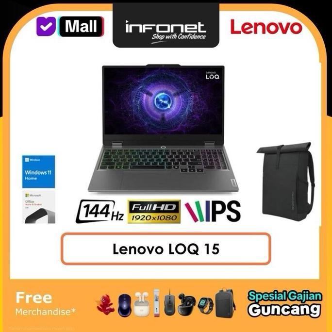 Allthebest- LENOVO LOQ 15IRX9 I5 13450HX RTX3050 32GB/16GB 512GB SSD RTX3050 6GB 15.6" FHD IPS 144Hz W11H OH 2024 LUNA GREY BAG [83DV01ASID]