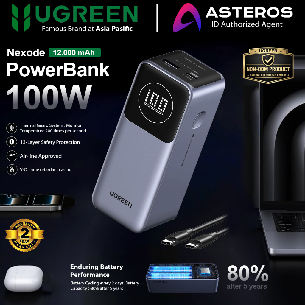 Jual UGREEN Nexode Power Bank 100W Digital Display Super Fast Charging 12000mAh | Shopee Indonesia