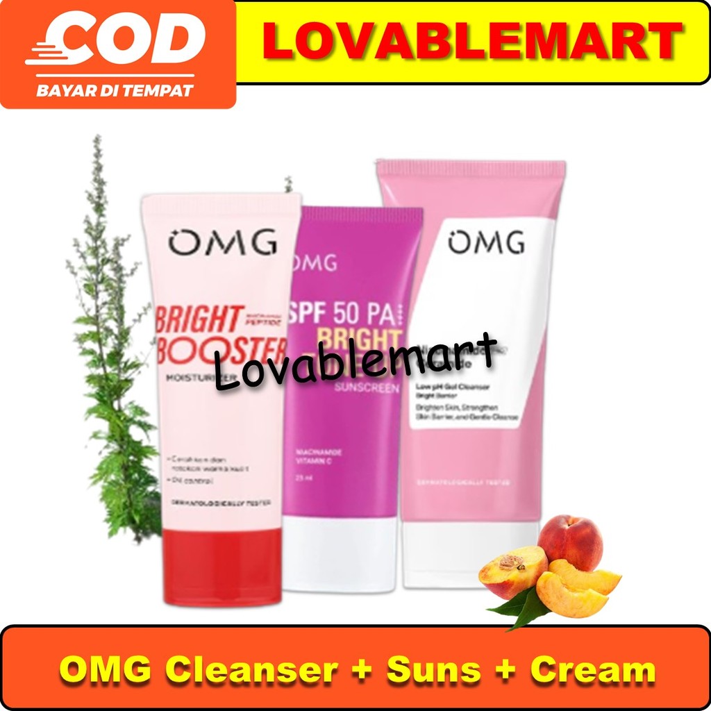 Lovablemart OMG OH MY GLOW Low pH Gel Cleanser 70 ml + Sunscreen SPF50 + Moisturizer Gel , OMG OH MY GLOW Low pH Gel Cleanser 70 ml + Sunscreen SPF50 + Bright Booster Moisturizer