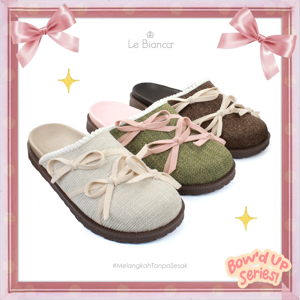 Jual Le Bianca Loulou Bow'd Up Series Slip On Sandal Selop Wanita Clog Mules Coquette Daily Kulit Sintetis AGT 15-03 | Shopee Indonesia
