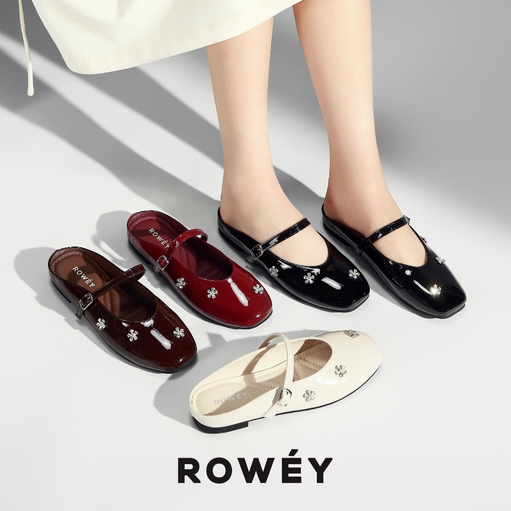 Jual Rowey Sandal Flat Shoes Wanita Mules Flatshoes Viriya | Shopee Indonesia