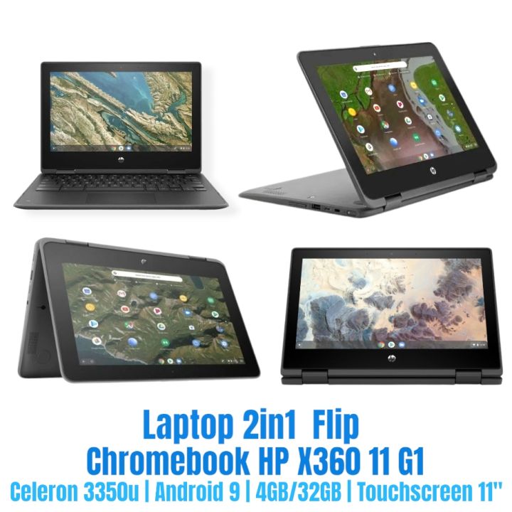 Laptop 2 in 1 Flip HP Chromebook X360 G1 Celeron 3350U 4GB 32GB Touchscreen Webcam nbhpc13 | Lazada Indonesia