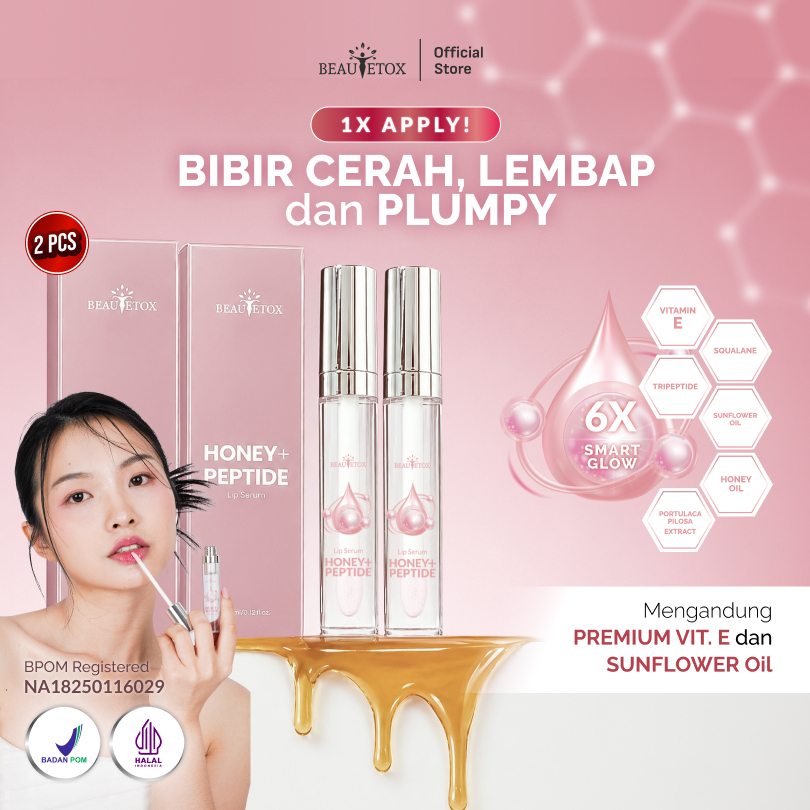 [Buy 1 Get 1] Beautetox Honey+ Peptide Lip Serum Mencerahkan Melembapkan Bibir