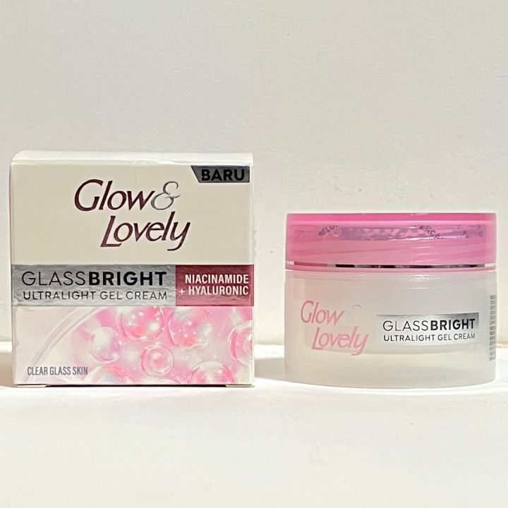 GLOW & LOVELY Glass Bright Ultralight Gel Cream 30gr | Lazada Indonesia