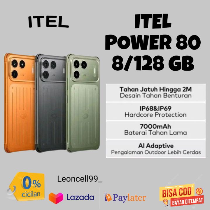 Infinix/ Itel power 80 8/128 GB baterai 7000mAh tahan benturan IP68/IP69 hardcase tahan air tahan jatuh hingga 2M | Lazada Indonesia